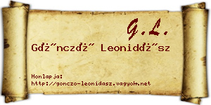 Göncző Leonidász névjegykártya